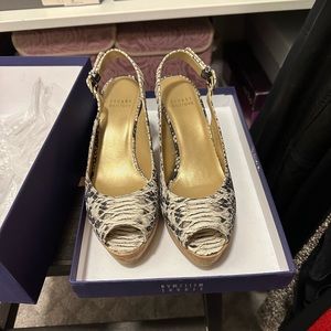Stuart Weitzman snake print wedge